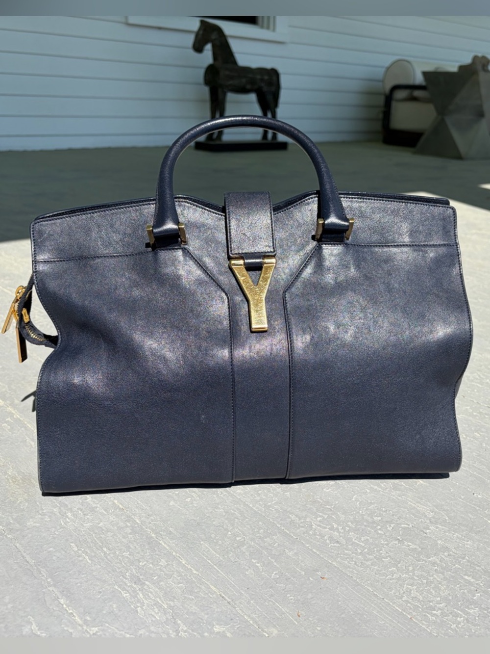 Yves Saint Laurent Navy Cabas ChYc Tote